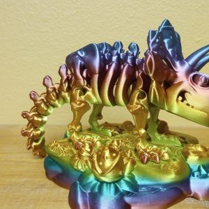 Skeleton Triceratops Toy on Stand